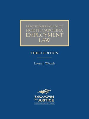 cover image of Practitioner's Guide to North Carolina Employment Law